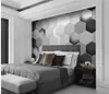 3D Wall Murals Wallpaper Simple Polygon Bump Stereo Black and White Simple Modern 3D Achtergrond Wall280K