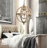 Umeiluce 3/5 Lights Vintage Wood Chandelier Retro Iron Crystal Hanging Lamp for Coffee Bar Dining Living Room E14