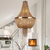 Współczesne Lampy Wisiorek S Złoto / Srebrne / Brązowe Żyrandole Oświetlenie kryte Włoskie Tassel Aluminium Łańcuch do salonu Foyer Home Decor