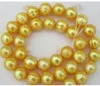 11-12mm Natural South Sea Golden Baroque Pearl Necklace 18 tum 14k Guldtillbehör