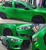 Cetim Cromo Verde Vinyl Car Wrapping Film Com Air Release Matte Metálico Cromado Envoltório Da Folha Do Veículo Verde Styling Embrulho 1.52x20 m / Roll