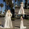 Daria Karlozi praia vestidos de casamento Colarinho alto Lace Applique Chiffon Boho Wedding Dress Sexy alta-split Criss Cross Voltar vestidos de noiva