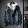 Nouveau design Denim mode jeune Veste Homme en vrac Hommes Manteau Outwear TURN-Col Homme Jeans Casual Jacket