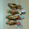 5pcs 생생한 흔들리는 에나멜 귀여운 물고기 매력 펜던트 팔찌 목걸이 귀걸이 DIY Cloisonne 금붕어 매력 도매