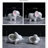 Glazed elephant ceramic pot succulent planter mini animal shape guest favor bonsai home and garden decoration2885598