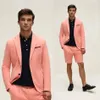 Fashion 2020 Summer Beach Coral Wedding Tuxedos Mens Groom Suits Notched Lapel Two Buttons Business Prom Party Blazer Jacket Jack187A