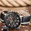 Lige Orologi da uomo Top Brand di lusso Orologio sportivo militare da uomo Orologio analogico al quarzo in pelle nera Impermeabile Relogio Masculino + scatola Y19062004