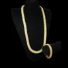 Wysokiej jakości Men039S Gold Hiphop lodowany 30 Quot 3 rzędowy symulowany diamentowy bling Blingchain Bransoletka Męska biżuteria K353113522