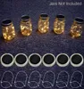 Solar Mason Jar Tampa Lights, 6 Pack 20 Led Cordas da fada da estrela Firefly Frasco Tampas Lights, 6 cabides incluído (Jars não incluído)