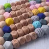 New Ins Baby Wood Bead Pacifier Chain Clips with Cover Foreign Trade Hand Made Natural Infant Baby Gracious Pacifier A783841311