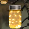 Подвесная Solar Mason Jar огни, 6 Pack шнур СИД Fairy Солнечные Laterns настольных ламп, Открытые лужайки декор для сада Патио, двора и лужайки.