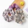 Women Plaid hairbands Scottish lattice elastic rubber band Scrunchies Large Intestine Hair Ropes Ponytail Holder Kids Hair Accessories M1622