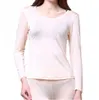 Ondergoed thermisch shirt 100% pure zijde gebreide vrouwen ondergoed Long Johns Top Only Long Mouw Maat M L XL XXL