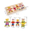 Livraison gratuite en bois bébé enfant petit ours changer de vêtements jouet garçon et fille bébé Puzzle stéréoscopique Jigsaw puzzle blocs jouet 3 ans à