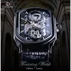 ForSining 2018 Black Display OpenWork Clock White Hands unika Två små cirkeldesigner Män automatiska klockor Top Brand Luxu208R