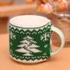 1 pçs natal tricô caneca copo conjuntos adornos navidad tela decoração de mesa de noel suprimentos de ano novo para a família 1312k