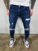E-BAIHUI 2021 styl europejski nowe męskie jeansy z dziurami stretch elastyczne nogawki dżinsy podarte męskie spodnie dżinsowe S-2XL
