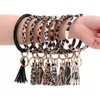 Bracelet léopard porte-clés gland PU bracelet porte-clés bracelet porte-clés mode femmes filles bijoux cadeau de noël 11 modèles DW4912