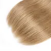#27 Honigblonde Echthaar-Webart-Bündel, brasilianisches reines glattes Haar, 3/4 Bündel, 16–24 Zoll, Remy-Echthaarverlängerungen