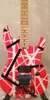 electric guitar Red, white and black color Alder body and maple neck striped Tremolo system guitar in stock free shipping
