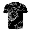 New Dragon / Tiger T Shirt Uomo Anime Tshirt China T-shirt 3D Stampa T-shirt Hip Hop Tee Cool Mens Abbigliamento Nuova estate Big Size Top