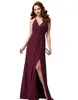 Roxo elegante Comprimento Pavimento V-Neck mangas Backless Chiffon Bainha Mãe da Noiva Vestidos Vestidos longos para ocasiões especiais