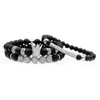 Men Bracelet 3pcs Conjunto Uxury Fashion Crown Stone Natural para mulheres e menseras masculina Gift Holiday C261S