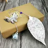 Coffret cadeau de mariage signet pendentif ensemble invité retour faveur remise des diplômes souvenir enseignant cadeau métal feuille unique porte-bonheur fleur sèche