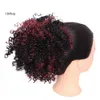 合成アフロの短い変態カーリーチニヨンの髪の毛皮のための描いたPonytailラップヘアピース偽の髪の延長