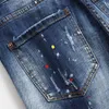 2020 ricamato due pezzi Jeans Imposta Slim Lapel Denim Distintivo Uomo Vest + stracciato Splash zona sottile stirata dei jeans 2pcs Set