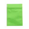 200 pz/lotto 7*10 cm Verde Opaco Piatto di Alluminio a chiusura lampo Sacchetto di Imballaggio Cibo Caffè In Polvere Odore Prova di Stoccaggio Sacchetti di Mylar