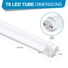 High quality LED T8 Tube 4FT 22W 28W SMD2835 192LEDS Light Lamp Bulb 4 feet 1.2m Double row 85-265V stock in US