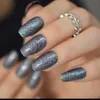 Barrettes False unhas pregos 3d bling glitter rosa nu bailarina francesa caixão falso falsa unhas de grau de natral na imprensa no escritório diário finge finge