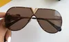 Men Pilot Sunglasses With Stones Black Gold Frame Brown Gradient Sun Glasses Shades New with Box