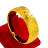 Brazalete nupcial grueso con diseño de Fénix, pulsera de lujo para mujer con relleno de oro amarillo, diámetro de 62mm