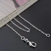 1mm 925 srebro łańcuszki biżuteria DIY moda kobiety prezenty Rolo Link Chain naszyjniki z karabińczykami 925 znaczek 16 18 24-30 cali