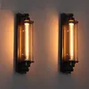 Modern Industrial Style Design Black Iron Wall Lampa Amerykański Loft Farba Restauracja Dekoracja LED E27 Light Tube Ciepłe światło 220V