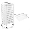 Free shipping US STOCK Wholesales Clear 10-Drawer Organizer Cart Rolling Cart