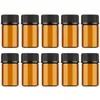 1ml 2ml 3ml Mini reactivos de aceite esencial de vidrio ámbar botella de muestra recargable viales de vidrio marrón con tapa254y