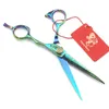 60 -calowy osobowość zielony wzór fryzjerskie nożyczki płaskie ścinanie ldlh Japan 440C nożyce narzędzia do pielęgnacji włosów 6295443
