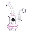 Modern 6.7inch Mini Pink Bong Water Pipe Dab Rig Small Bubbler Hookahs Bongs with quartz banger/ glass bowl