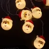 Jul Santa Claus strängljus med 10 LED-lampor för inomhus- och utomhusdekorationer 0,5W vitt ljus