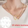 Collana con ciondolo a forma di alfabeto personalizzato con 26 lettere in oro argento da donna di vendita calda