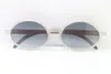 Bonne qualité bois plein cadre diamant lunettes de soleil 7550178 rond vintage unisexe haut de gamme marque designer lunettes C décoration or Sun252O