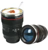 6 criativo Geração 400ml de aço inoxidável forro de viagens térmica lente Café Camera Caneca Cups com embalagem capuz saco tampa