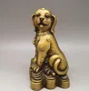 Wholesale collection antiques retro crafts copperware brass antique old Wangcai dog home decoration can give gifts