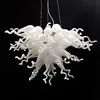 Lámpara de pantalla blanca moderna Lámparas colgantes de vidrio soplado hechas a mano Italia Colgante de vidrio LED Iluminación de araña barata para la decoración del hogar