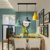 Conjunto de 3 lâmpadas de mesa de jantar luzes macaroon colorido led moderno luminária hanglamp para cozinha ilha teto sala lighting279o