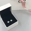 Women's Luxury Fashion Jewelry Designer Earrings Original box For Pandora 925 Sterling Silver Crystal Diamond Womens Stud Earring