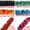 1strand/lot 6 8 10 mm schwarzer Naturstein -Perlen -Achate Yoga Spacer Runde Perlen für Schmuck Herstellung von DIY -Halsketten Armbändern